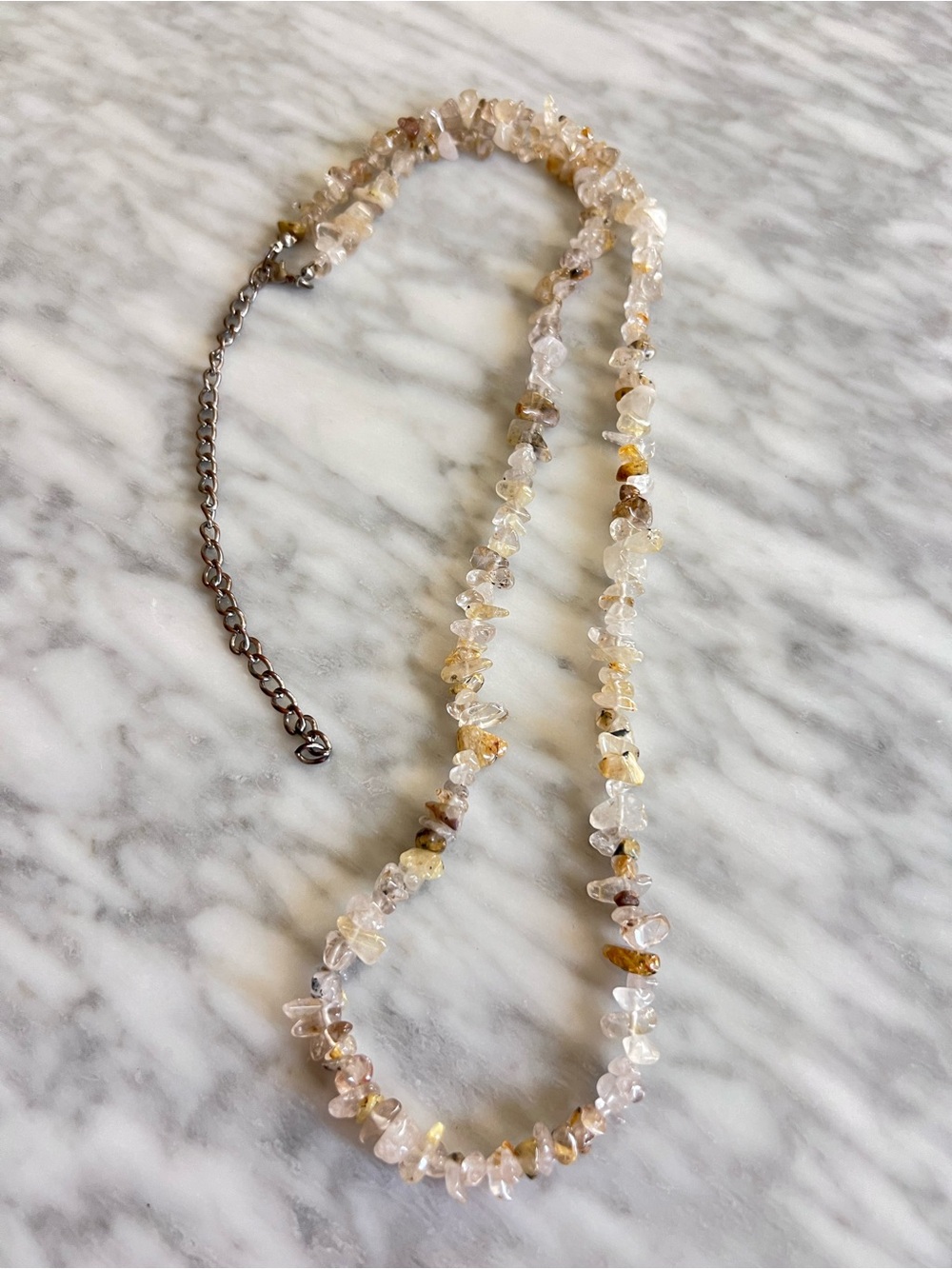 Neutral Glass Chip Necklace - Women Jewelry